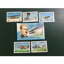 ICOLLECTZONE Cambodia 1391-96 VF NH Airplanes