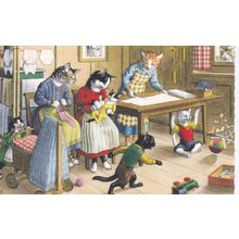 ED59 METAMORPHIC DRESSED CATS POSTCARD