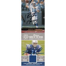 PEYTON MANNING & ANTHONY GONZALEZ JERSEY AUTO 1999/07 INDY COLTS SB CHAMPIONS