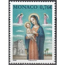 Monaco 2015 Yvert 3005 Neuf ** Cote (2017) 1.50 Euro Noël Vierge à l'Enfant