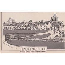Finchingfield Crafts Shop Village Green Drawing Rare Essex 1970s Postcard