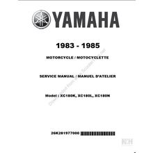 YAMAHA XC180K XC180L XC180N SERVICE MANUAL MOTORCYCLE 369 PAGES ENGLISH FRANCAIS