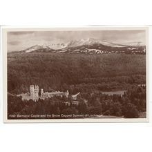 Balmoral Castle and the Snow Capped Summit of Lochnager RP Postcard 4990