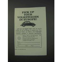 1963 Volkswagen Car Ad - Pick Up in Europe