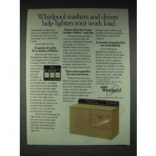 1985 Whirlpool Washer and Dryer Ad - Lighten Work Load