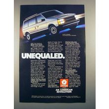 1986 Dodge Caravan Ad - Unequaled!