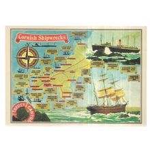 CORNISH SHIPWRECKS, CORNWALL unused postcard .. by Murray King =