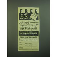 1945 General Motors Ad - Free to all auto owners