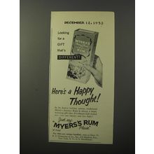 1953 Myers's Rum Ad - Looking for a gift that's different?
