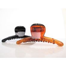 Amber brown or black hair claw clip for fine, thin hair