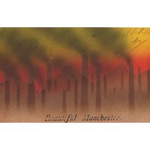 Beautiful Manchester Factory Industrial Smoking Fire 1908 Comic Old Postcard