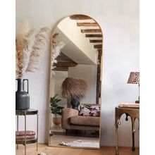 Tinytimes 64''X21'' Arched Full Length Mirror with Stand, Full Body Mirror, Mirr