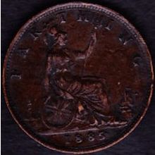 1885 Great Britain 1 Farthing Coin