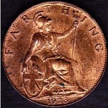 1923 Great Britain 1 Farthing Coin