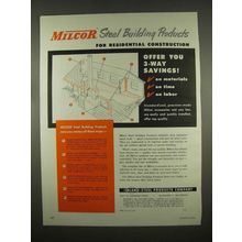 1954 Inland-Steel Milcor Steel Building Products Ad