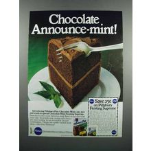 1983 Pillsbury Plus Chocolate Mint Cake Mix Ad