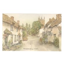 BROADHEMBURY, Devon. unused postcard from a David Skipp watercolour =