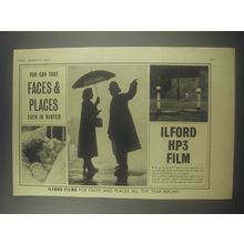 1954 Ilford HP3 Film Ad - You can take faces & places even in winter