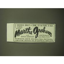 1946 Martha Graham and Dance Company Ad - 2 weeks only - Jan. 21 to Feb. 2