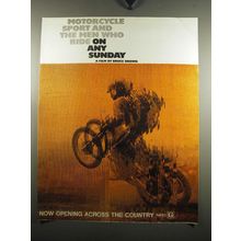 1971 On Any Sunday Movie Ad - Motorcycle sport and the men who ride