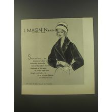 1956 I. Magnin & Co. Beaver Fur Coat Ad - Short and chic