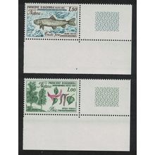 Andorra Fr. Trout Fish Trees Nature Protection 2v Corners 1983 MNH