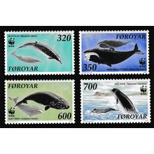 Faroe Is. WWF North Atlantic Whales 4v 1990 MNH SG#196-199 MI#203-206 Sc#208-211