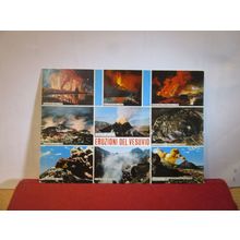 multiview, MOUNT VESUVIUS, SORRENTO, ITALY used postcard VESUVIO =