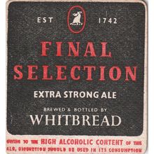 BEER MAT - WHITBREAD BREWERY - FINAL SELECTION - (Cat 031) - (1961)