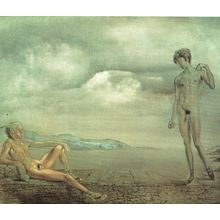 Salvador Dali - Two Adolescents 1954 Poster Canvas Movie Film Print A0 A1 A2 A3