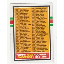 1989 Topps Football Checklist unmarked card #396