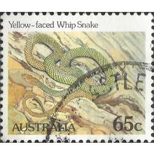 AUSTRALIA, REPTILE, Yellow-faced Whip Snake, yellow 1984, 65c, #2