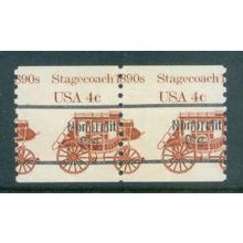 1898Ab 4c Stagecoach Misperfed MNH Dry Gum Pair W0509