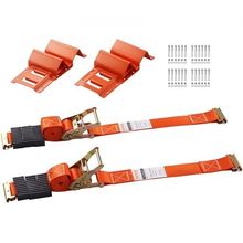 Wheel Chock Tie Down Kit, 2" x 96" Tie Down Strap Kit, Heavy Duty Trailer Ti...