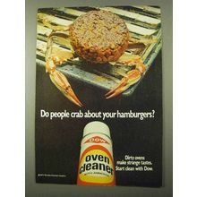 1971 Dow Oven Cleaner Ad - Crab About Hamburgers