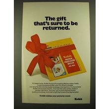 1971 Kodak Prepaid Processiner Ad - Sure to be Returned