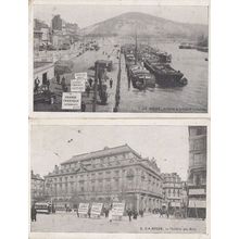 GA Rouen Clothes Fashion Sandwich Boards 2x Antique Advertising Postcard s