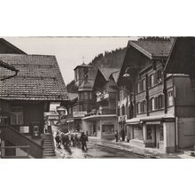 Adelboden Dorfstrasse Disaster Rainy Weather Swiss Real Photo Postcard