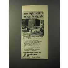 1953 Webcor Holiday Portable Fonograf Advertisement