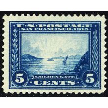 399, Mint VF LH 5¢ Golden Gate - Very Fresh SCV $70.00 .. Stuart Katz