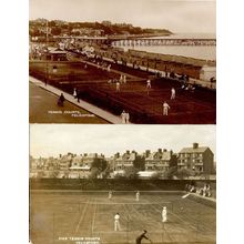 Tennis Courts Felixstowe Suffolk 2x Old Real Photo Postcard s