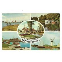 The River Thurne, Norfolk Broads, Multiview Postcard.