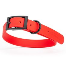 Dog Pet Waterproof Collar - W1" x L22"-25" - Cherry Red