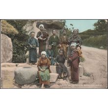 Group of Japanese Boys and Girls, c.1905 - Landeker & Brown Postcard