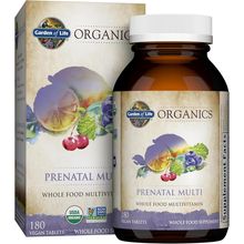Garden of Life Organics Prenatal Vegan Whole Food Multivitamin Tablets, Folate N