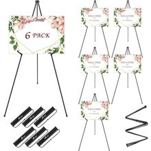 AROIC 63 "Easel Stand for Display, 6 Pack Portable Foldable Metal Easel, Easels