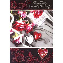 For A Dear Son & His Wife - Valentine's Greeting Card - 22263