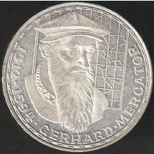 1969 F Germany 5 Mark Silver Coin 375th Ann Death Gerhard Mercator