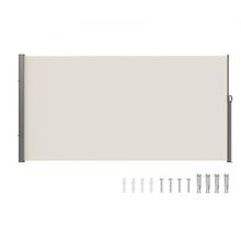 Retractable Side Awning, 71''x 138'' Outdoor Privacy Screen, 180g Polyester ...