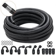 6AN Fuel Line Kit, 20 FT Fuel Hose Kit, 0.34" Nylon Stainless Steel Braided ...